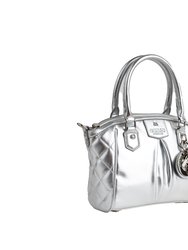 Madison Mini - Silver Quilted Vegan Bag