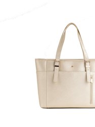 Miley - Gold Vegan Leather Laptop Bag - Gold