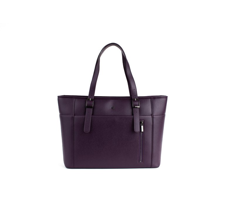 Miley - Purple Vegan Leather Laptop Bag - Purple