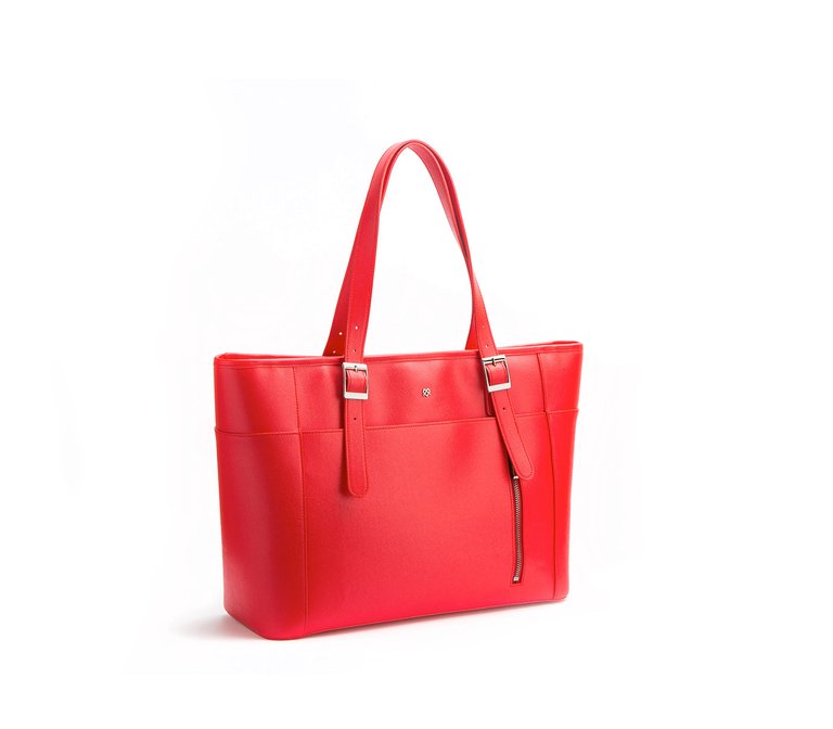 Miley - Red Vegan Leather Laptop Bag