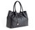 Naomi - Black Woven Vegan Leather Tote Bag