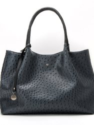 Naomi - Dark Gray Vegan Leather Tote Bag - Dark Gray