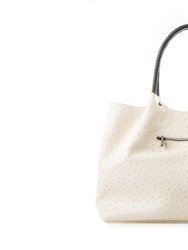 Naomi - White Vegan Leather Tote Bag