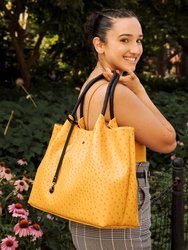 Naomi - Yellow Vegan Leather Tote Bag