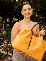 Naomi - Yellow Vegan Leather Tote Bag