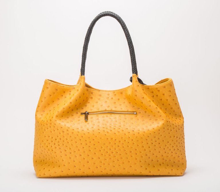 Naomi - Yellow Vegan Leather Tote Bag