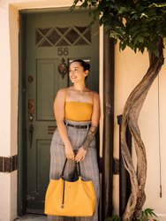 Naomi - Yellow Vegan Leather Tote Bag