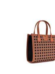Oasis - Black And Brown Basket Vegan Canvas Bag