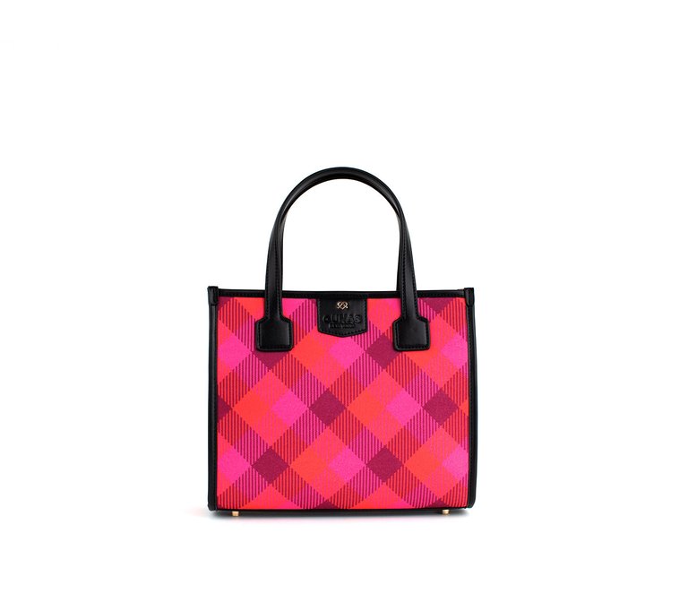 Oasis - Red Tartan Vegan Canvas Bag - Red Tartan