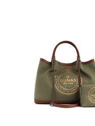 Ruth - Green Vegan Canvas Tote - Green