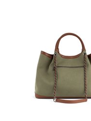 Ruth - Green Vegan Canvas Tote