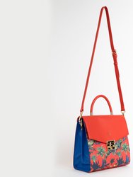 Simone - Red Print Vegan Leather Handbag