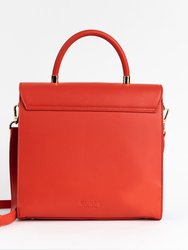 Simone - Red Print Vegan Leather Handbag