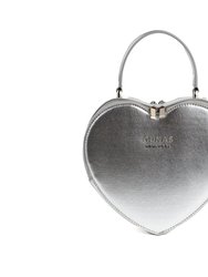 Sweetheart - Silver Vegan Crossbody Bag - Silver