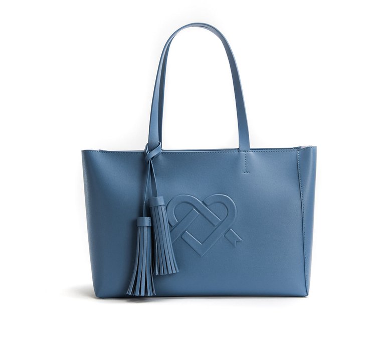 Tippi - Blue Vegan Leather Tote Bag - Periwinkle Blue