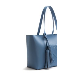 Tippi - Blue Vegan Leather Tote Bag