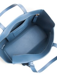 Tippi - Blue Vegan Leather Tote Bag