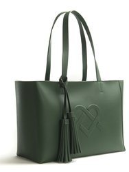 Tippi - Green Vegan Leather Tote Bag