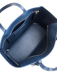 Tippi  - Navy Vegan Leather Tote Bag