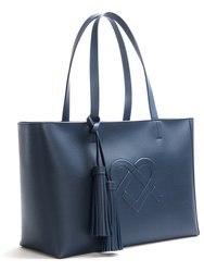 Tippi  - Navy Vegan Leather Tote Bag