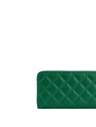 Uptown Quilted - Dark Green Zipper Wallet