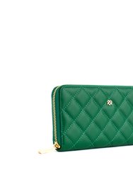 Uptown Quilted - Dark Green Zipper Wallet