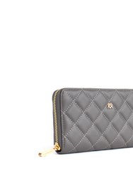 Uptown Quilted - Grey Zipper Wallet