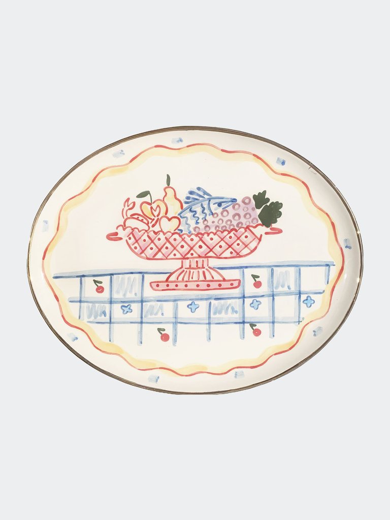 Sirens Oval Plate With Fruits