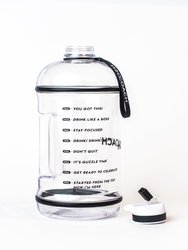 Gallon Water Bottle with Straw- BPA Free - 128 oz - Transparent Black