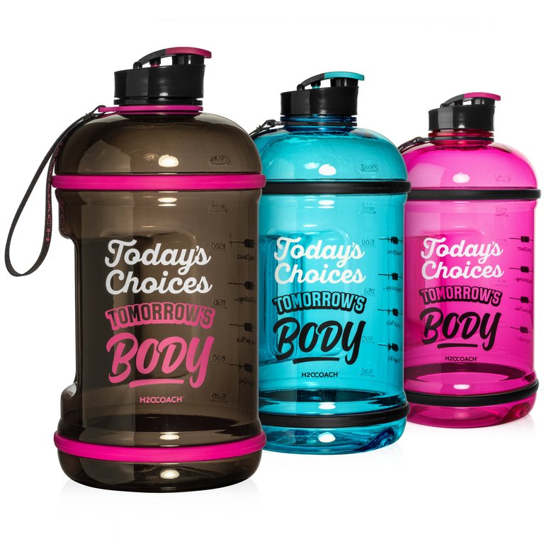 Today's Choices - Tomorrow's Body Half Gallon Water Bottle - Flip Top - 85 oz