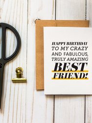 Happy Birthday to My Best Friend - Birthday Card with Kraft Envelope