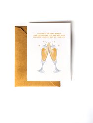 It's Time to Sip Some Bubbly Wedding Card with Kraft Envelope