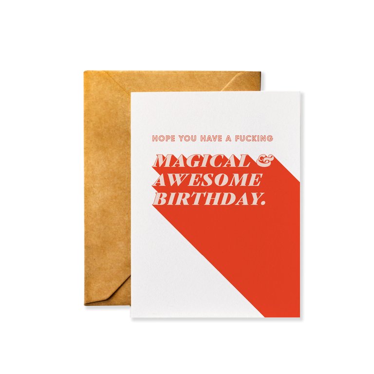Magical and Awesome Birthday Funny Birthday Card with Kraft Envelope)