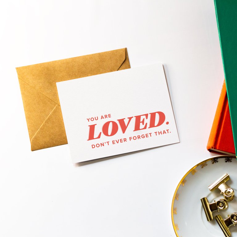 You are Loved - Sympathy Card with Kraft Envelope (Blank Inside)