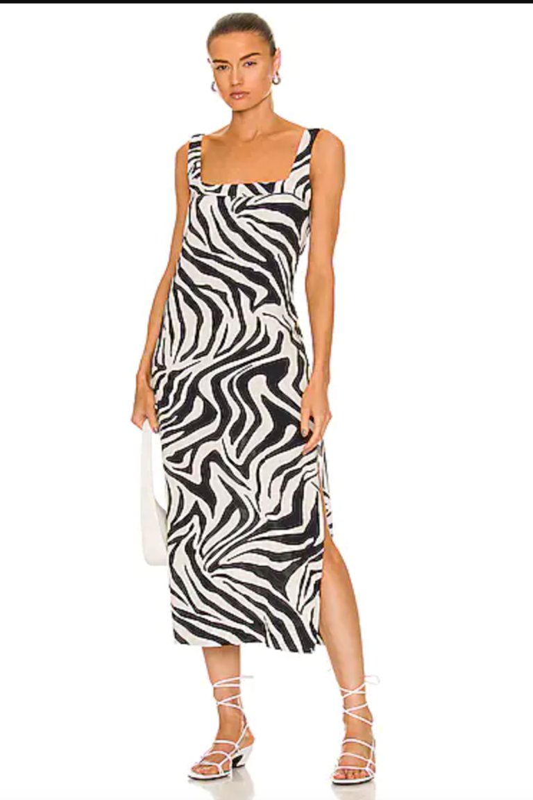 Gabi Dress - Black-White Zebra