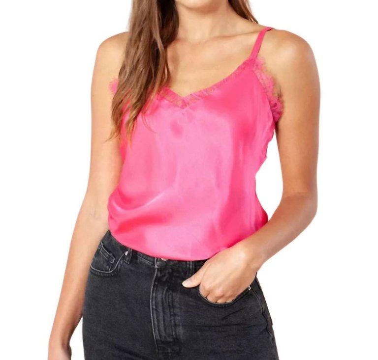 Irene Solid Silk Cami - Fuschia