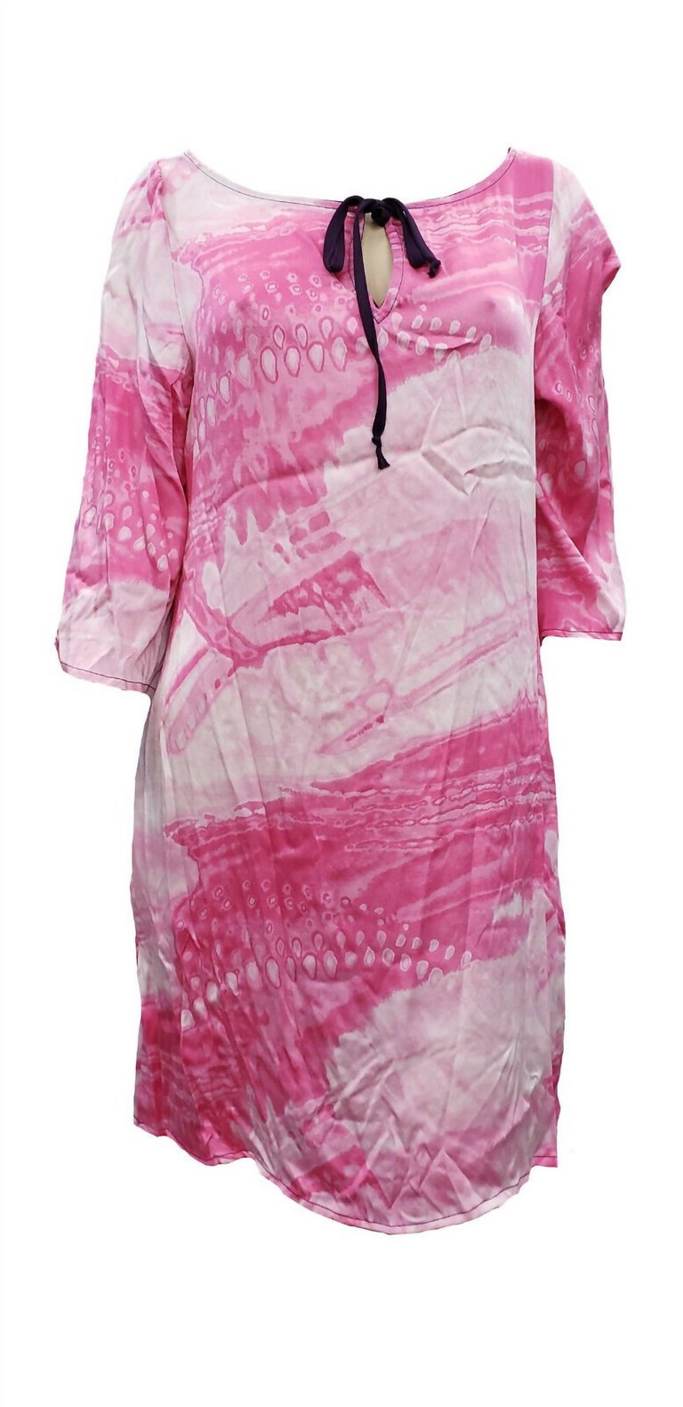 Women'S Printed Silk Dress - Tl13