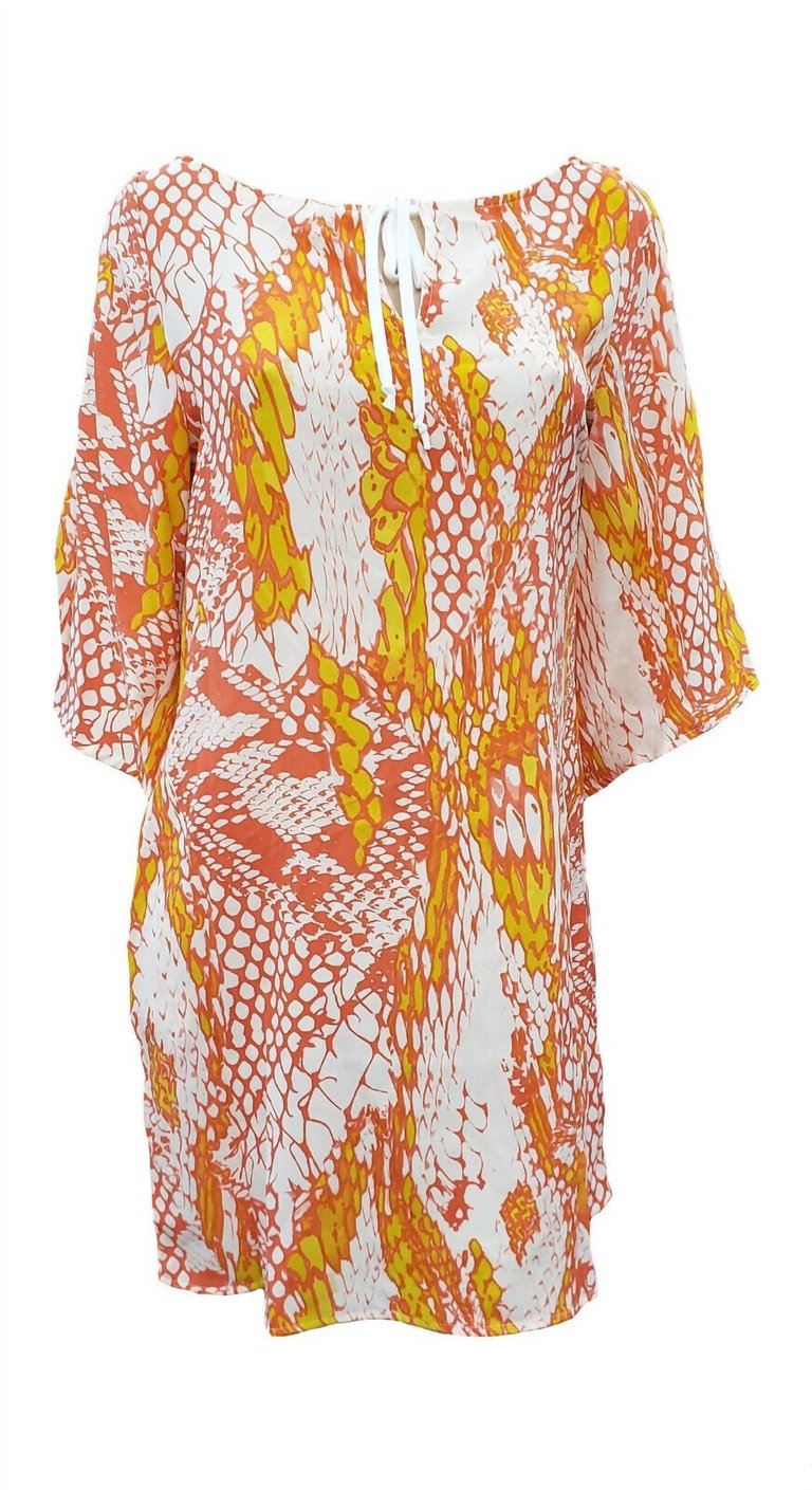 Women'S Printed Silk Dress - Tl50