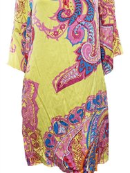 Women'S Printed Silk Dress - Tl10