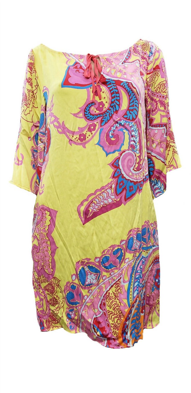 Women'S Printed Silk Dress - Tl10
