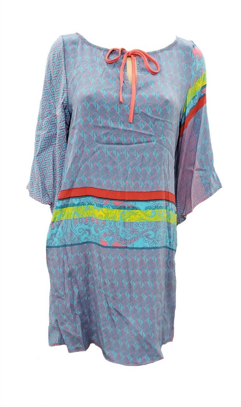 Women'S Printed Silk Dress - Tl54