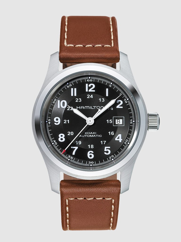 Khaki Field Automatic 42mm Calf Leather Watch - Brown