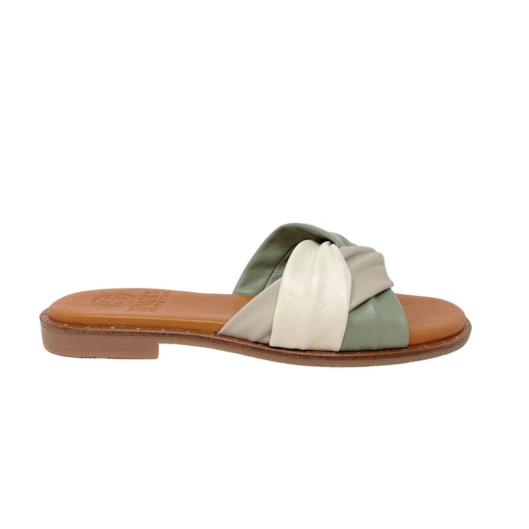 Aglaya Leather Flat Sandal - Multicolor