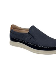 Sam Leather And Suede Moccassins - Blue