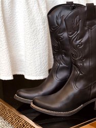 Tucson leather cowboy boots - Black