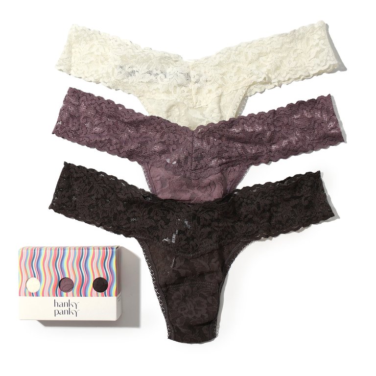 3 Pack Low Rise Thongs - Marshmallow/Dusk/Granite - Marshmallow/Dusk/Granite