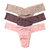 3 Pack Petite Size Signature Lace Thongs In Printed Box - Taupe Neutral, Dusk Grey, Rosewater Pink