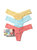 3 Pack Petite Size Signature Lace Thongs In Printed Box - Buttercup/Celeste Blue/Ballet Pink