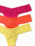 3 Pack Petite Size Signature Lace Thongs In Printed Box