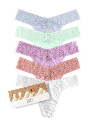 Holiday 5 Pack Supima® Cotton Original Rise Thongs - Dove grey/Cucumber/Waterlily/Rooibos/White